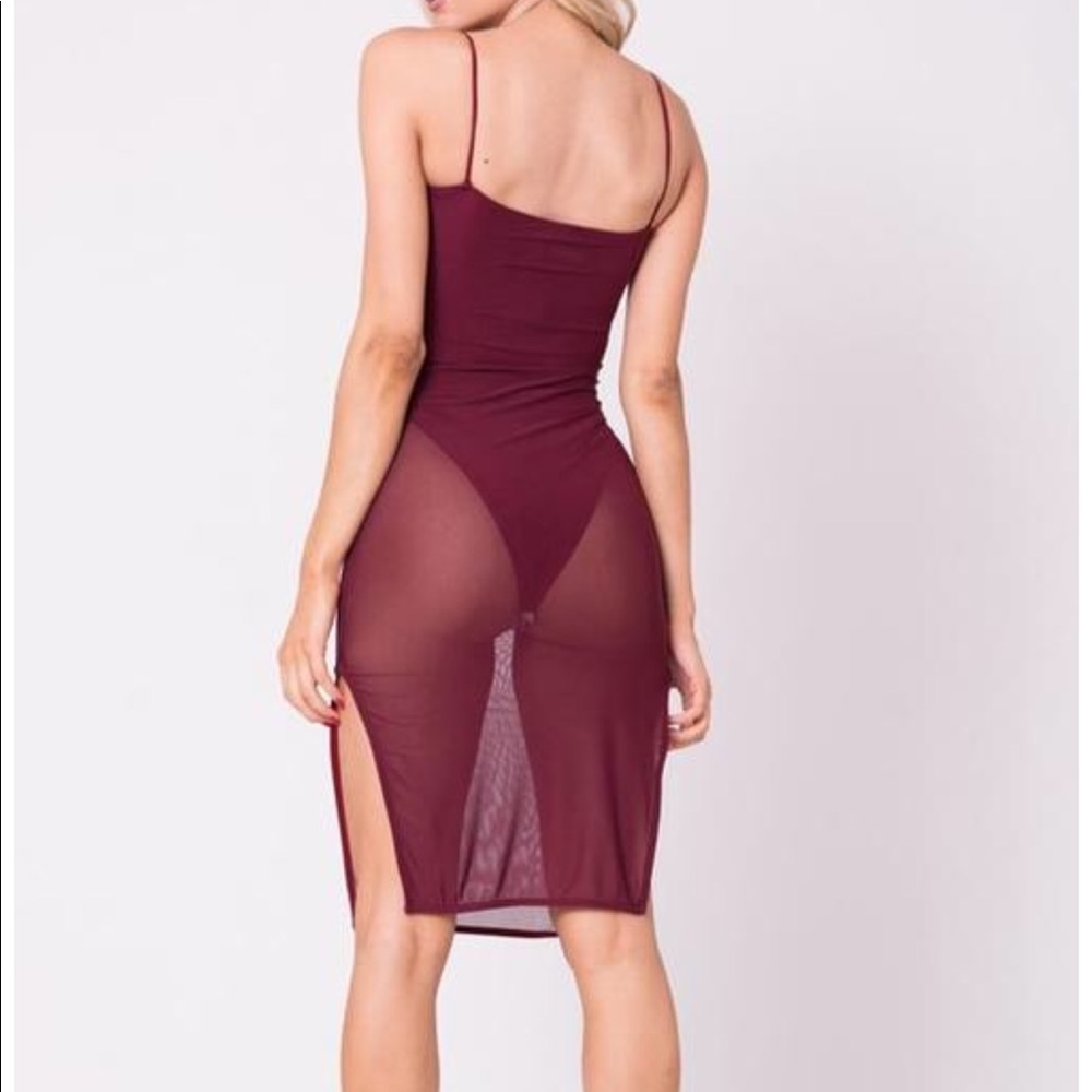 Kim K Mesh Black Bodysuit Dress - Picture 2 of 4